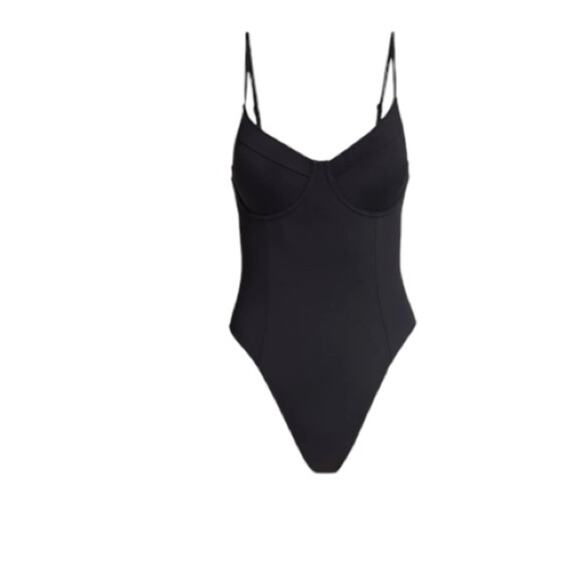 Good American Black Scuba Show Off One-Piece Swimsuit New - Picture 8 of 11